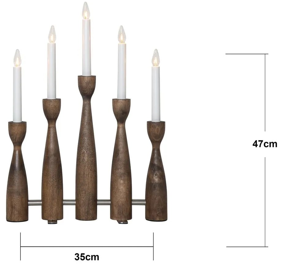 Sötét natúr színű konnektorhoz csatlakoztatható karácsonyi fénydekoráció Midja 2.0 – Star Trading