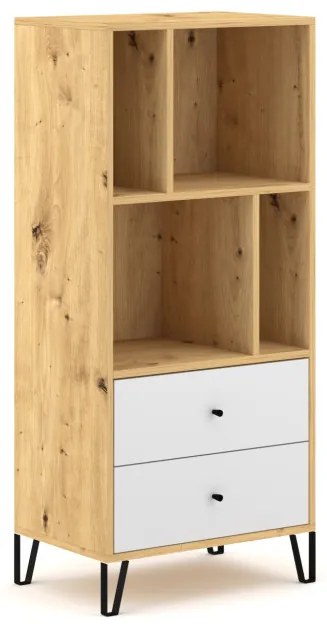 BILBAO REGAŁ BL07 2S DĄB ARTISAN/BIAŁY MAT