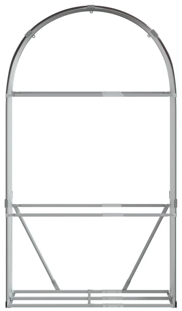 barna horganyzott acél rönktartó 120 x 45 x 210 cm