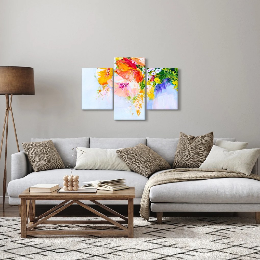Kép - Virágok, festmény (90x60 cm)