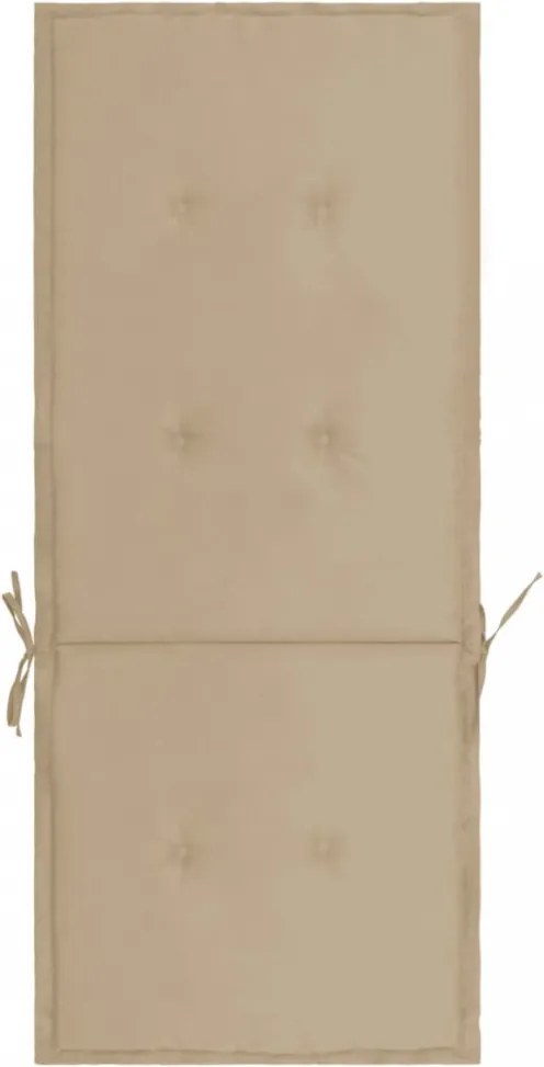 2 db bézs szövet kerti magas háttámlájú székpárna 120x50x3 cm