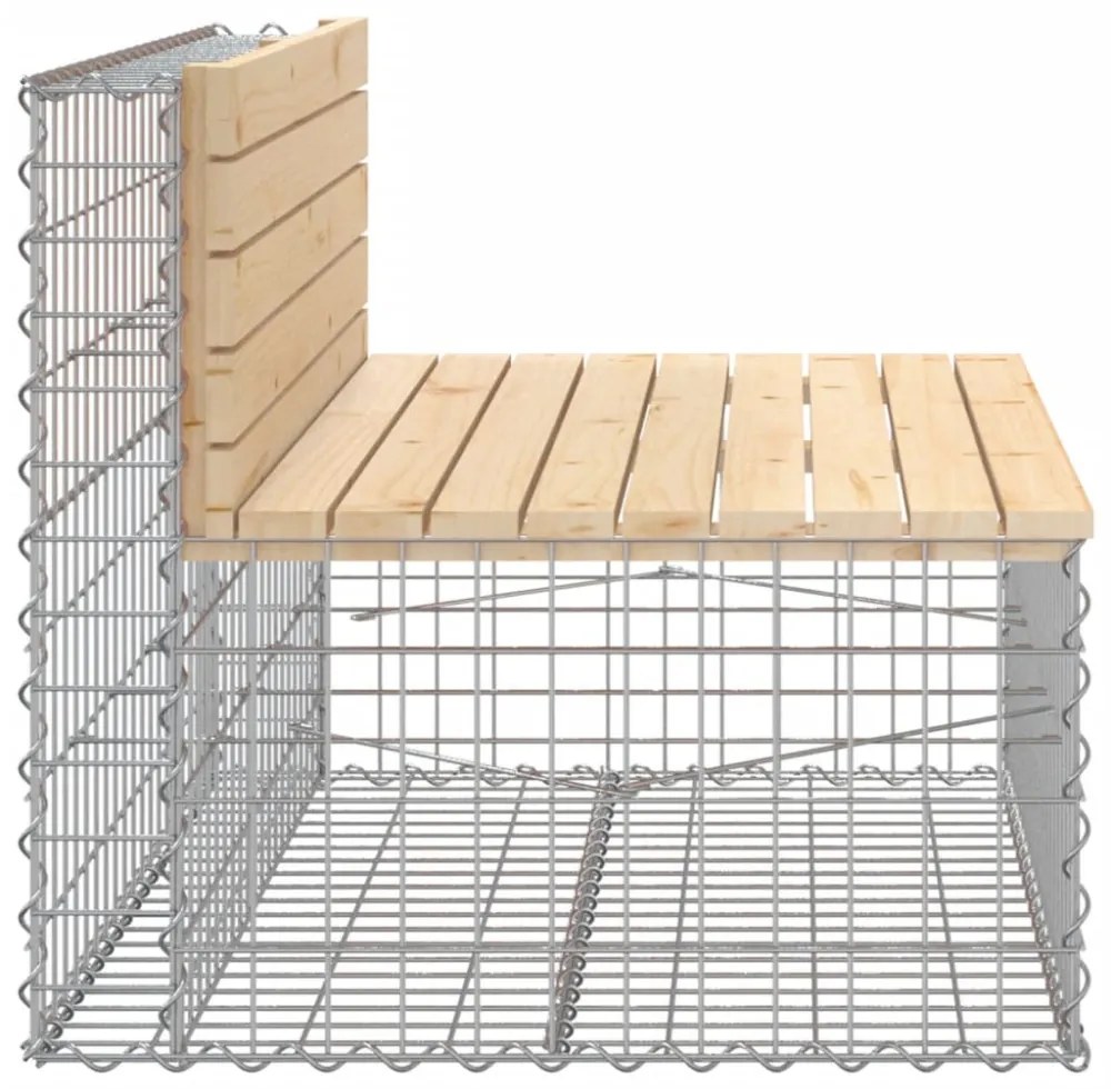 tömör fenyőfa gabion kerti pad 103x70x65 cm