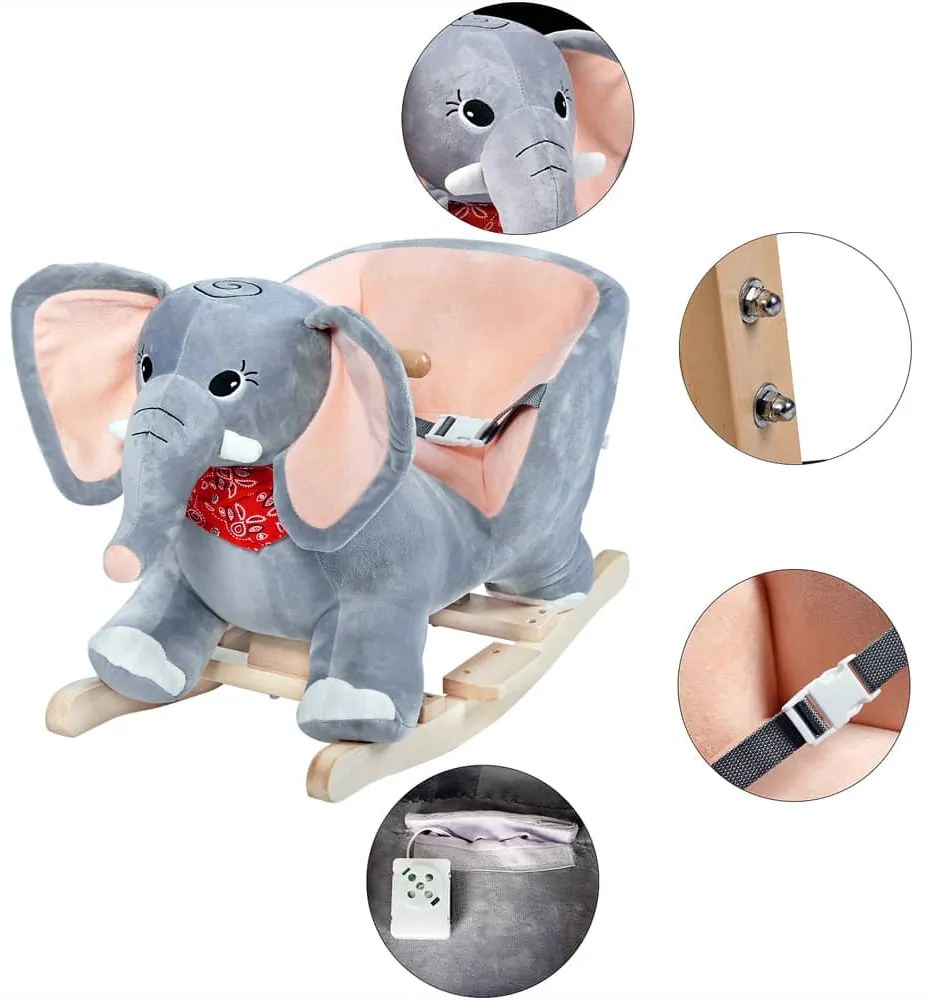 Spielwerk® Gyerek hintázó elefánt hangfunkcióval