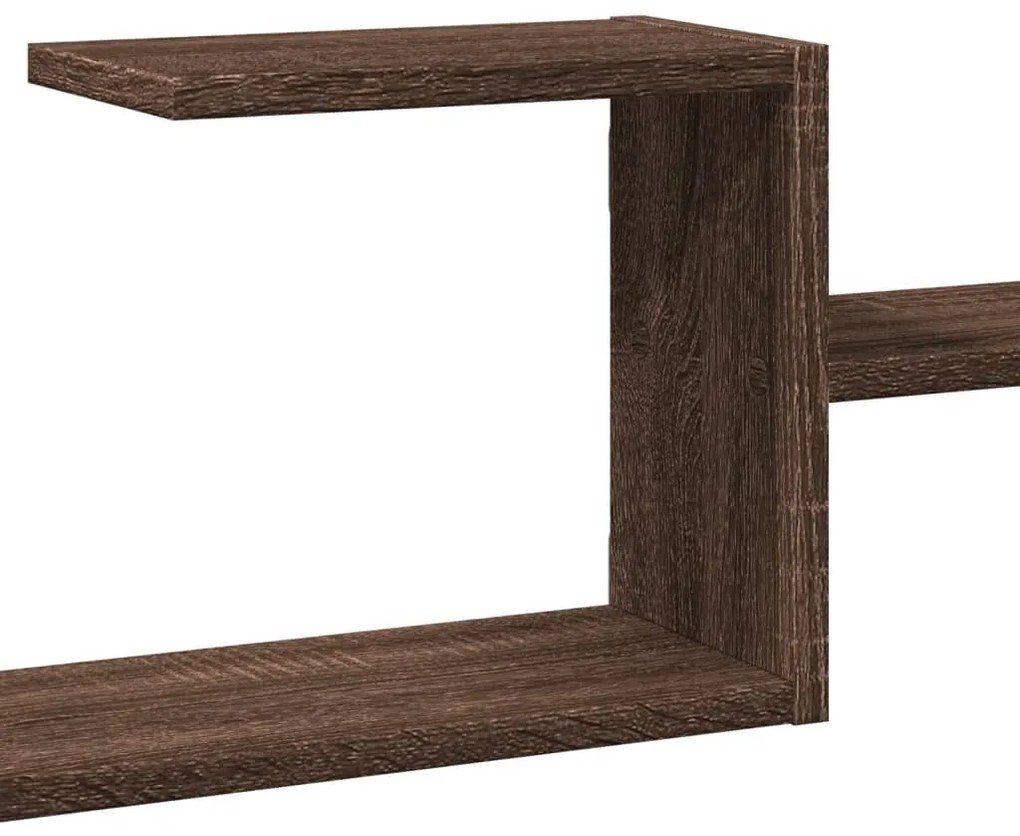 barna tölgy színű szerelt fa fali polc 104 x 15 x 49 cm