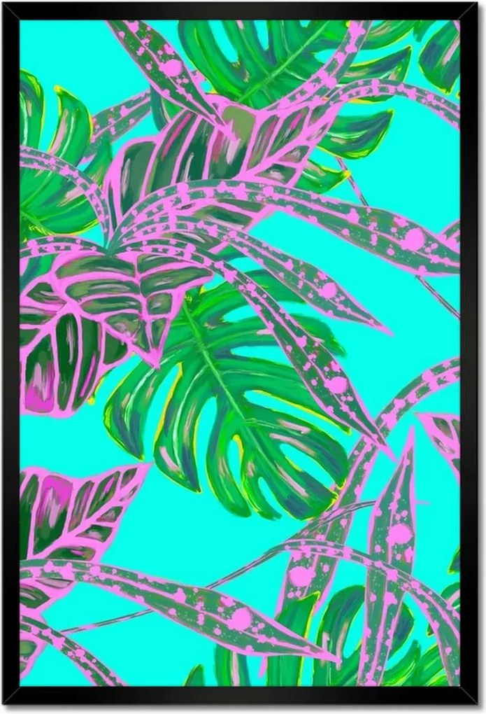 Poszter keretben 40x60 Monstera Rózsalevelek