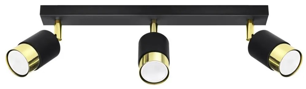 Sollux SL.1071 - Spotlámpa NERO 3xGU10/40W/230V fekete/arany