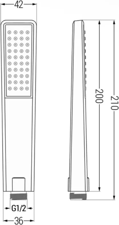 Mexen Uno DR72 süllyesztett zuhanykészlet, fekete - 71435DR72-70
