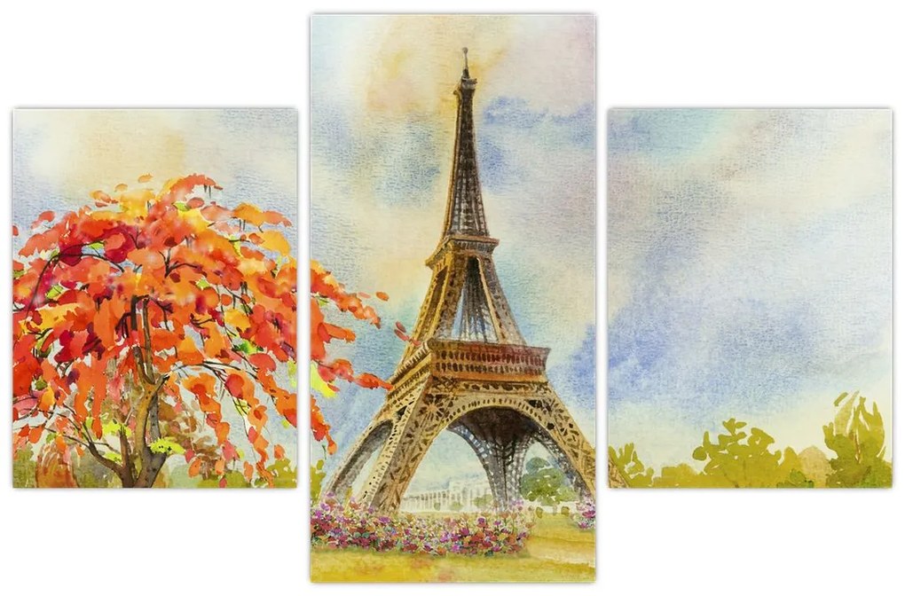 Festett kép az Eiffel-torony (90x60 cm)