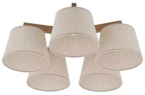 Brilagi - Felületre szerelhető csillár LATTE SABIA 5xE27/15W/230V fenyő/krémszínű