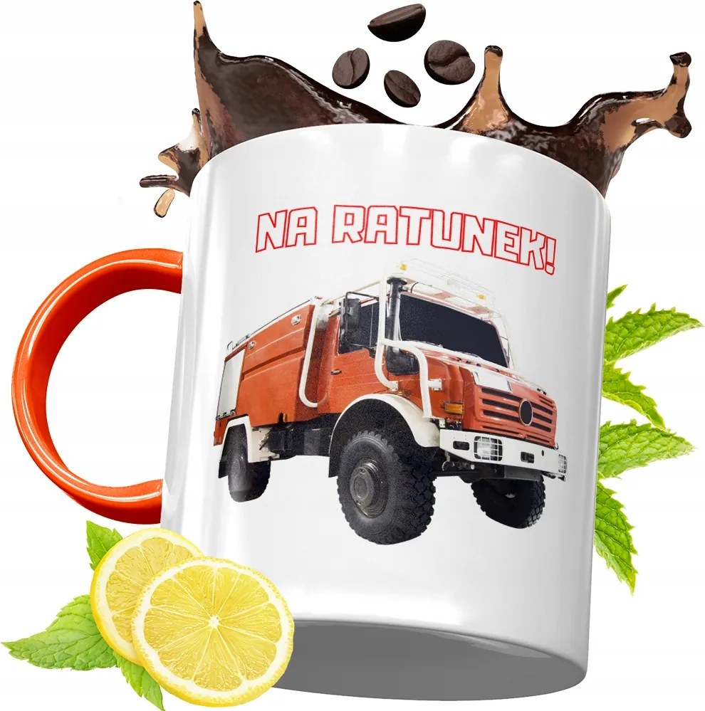 Narancssárga Bögre Tűzoltónak Tökéletes Ajándék fényképes nyomattal