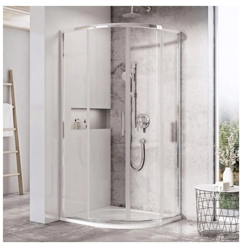 RAVAK Blix Slim BLSCP4-80 zuhanykabin, íves, krómhatású + Transparent