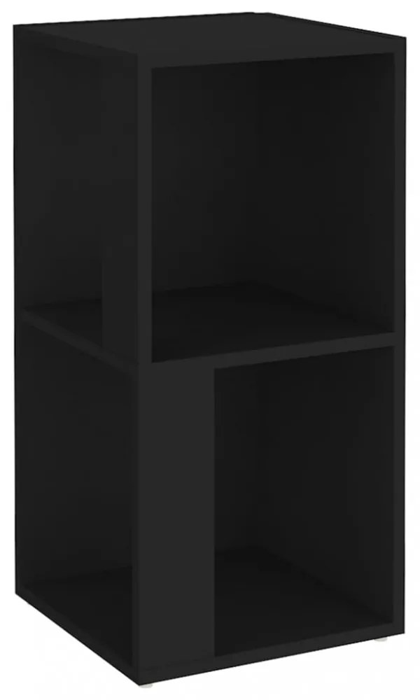 fekete szerelt fa sarokszekrény 33 x 33 x 67 cm