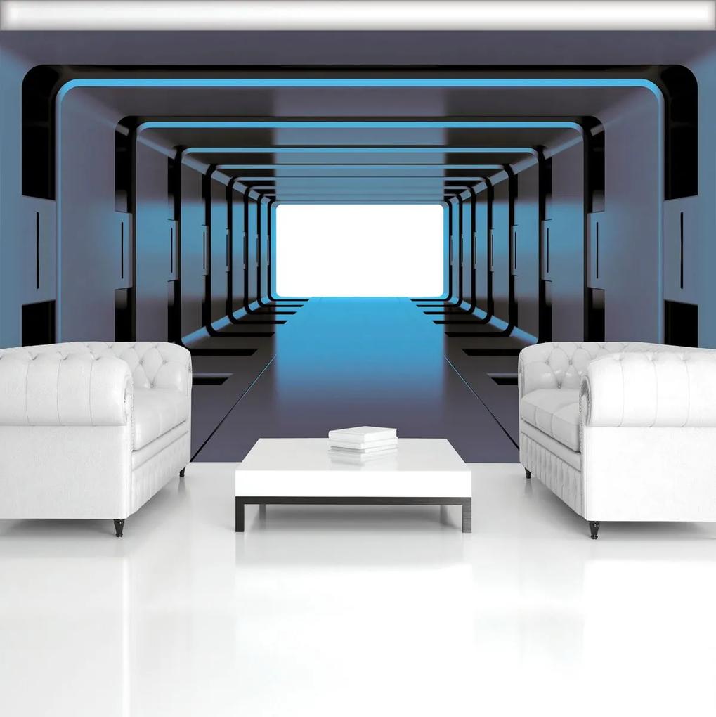 Fotótapéta - Kék 3D-s alagút (254x184 cm)