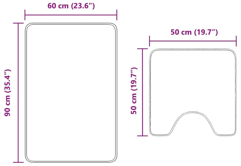 Fürdőszoba szőnyeg 2 pcs Narancssárga 50 x 50 cm Polipropilén