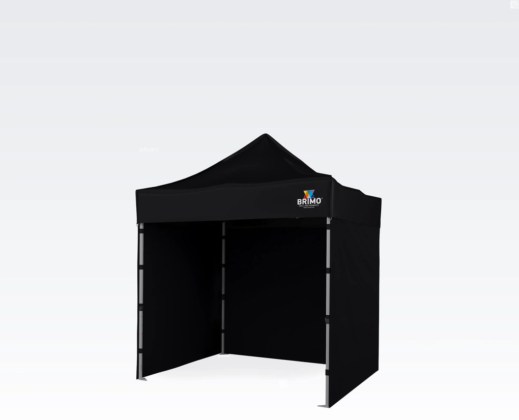 Kézi sátor 2x2 m Acél | Profi háttér 45 másodperc alatt felállítva - plusz 3 oldalfal - Fekete