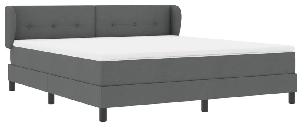 Boxspring Ágy Mattal Sötétszürke 180x200 cm Szövet