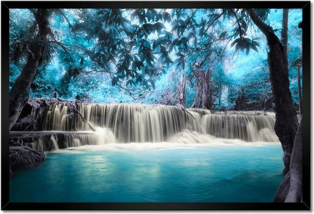 Poszterek keretben 60x40 Türkiz vízesés