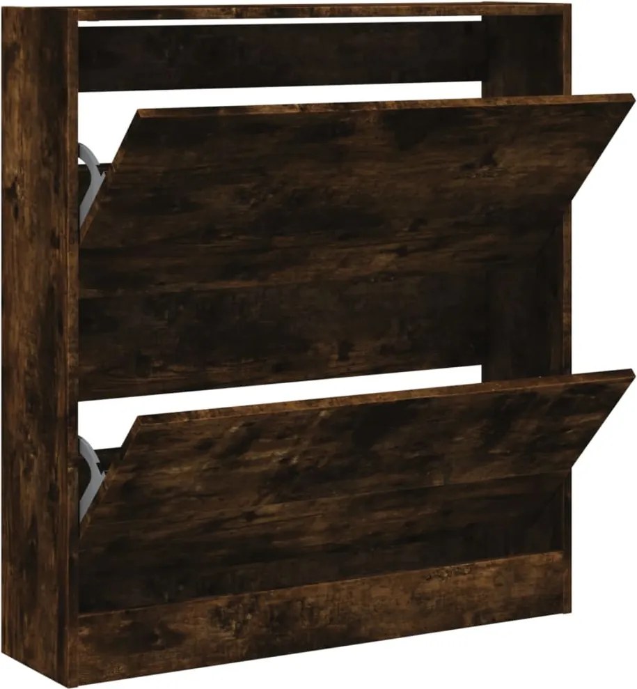 vidaXL füstös tölgy színű szerelt fa cipőszekrény 80 x 21 x 87,5 cm