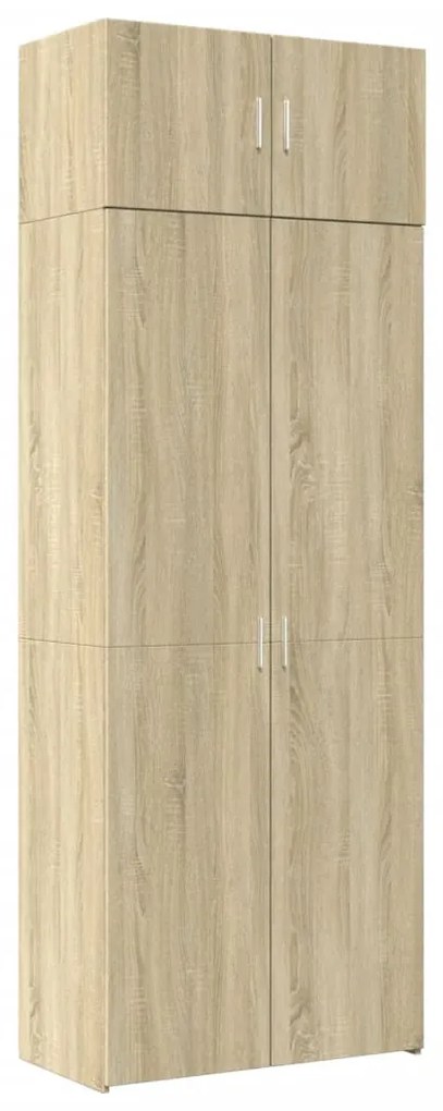 sonoma tölgy színű szerelt fa tárolószekrény 80 x 42,5 x 225 cm