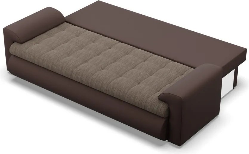 Tokio kanapéágy, fonott + műbőr, barna