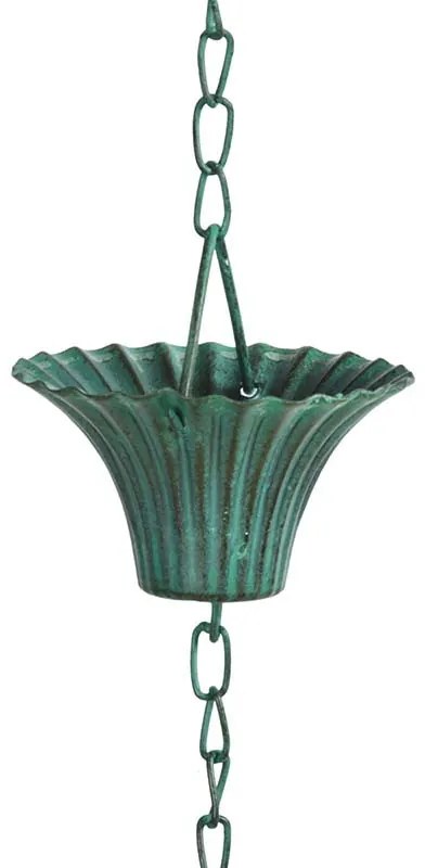Ereszcsatorna vízvezető lánc, zöld, 259 cm