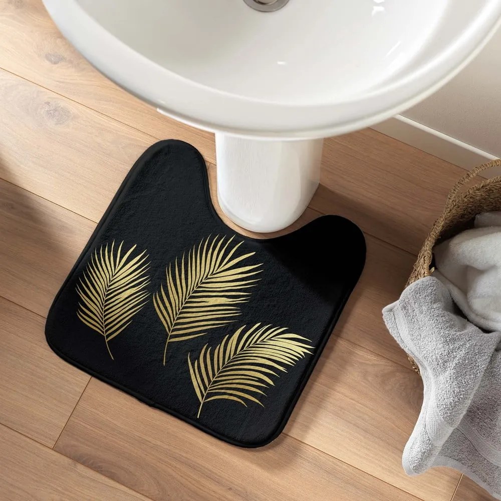 Fekete-aranyszínű fürdőszobai kilépő WC-hez 45x45 cm Orbella – douceur d'intérieur