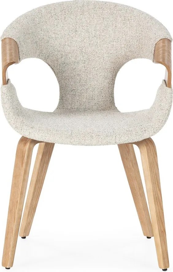 Bézs kárpitozott karfás étkezőfotel szett 2 db-os Elif – MOME