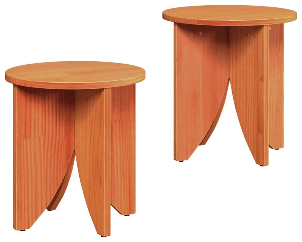 Dohányzóasztal 2 pcs Viaszbarna 41.5 x 41.5 x 44 cm