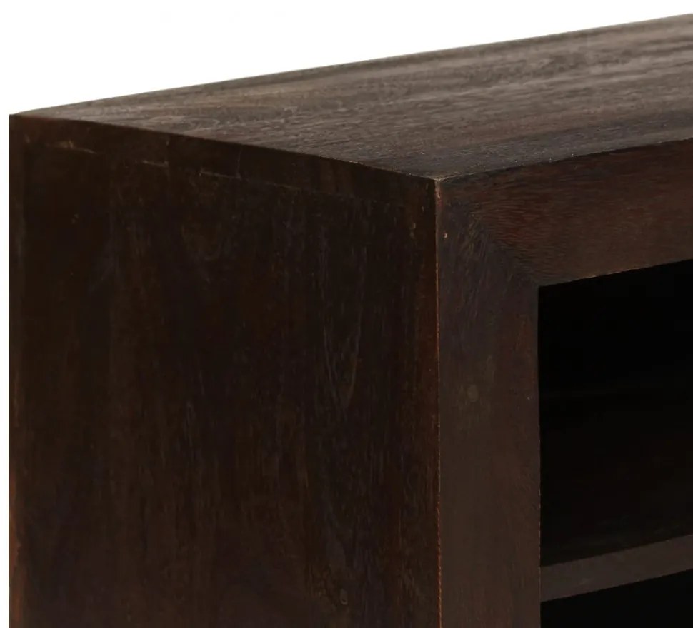sötétbarna tömör akácfa TV-szekrény 120 x 30 x 40 cm