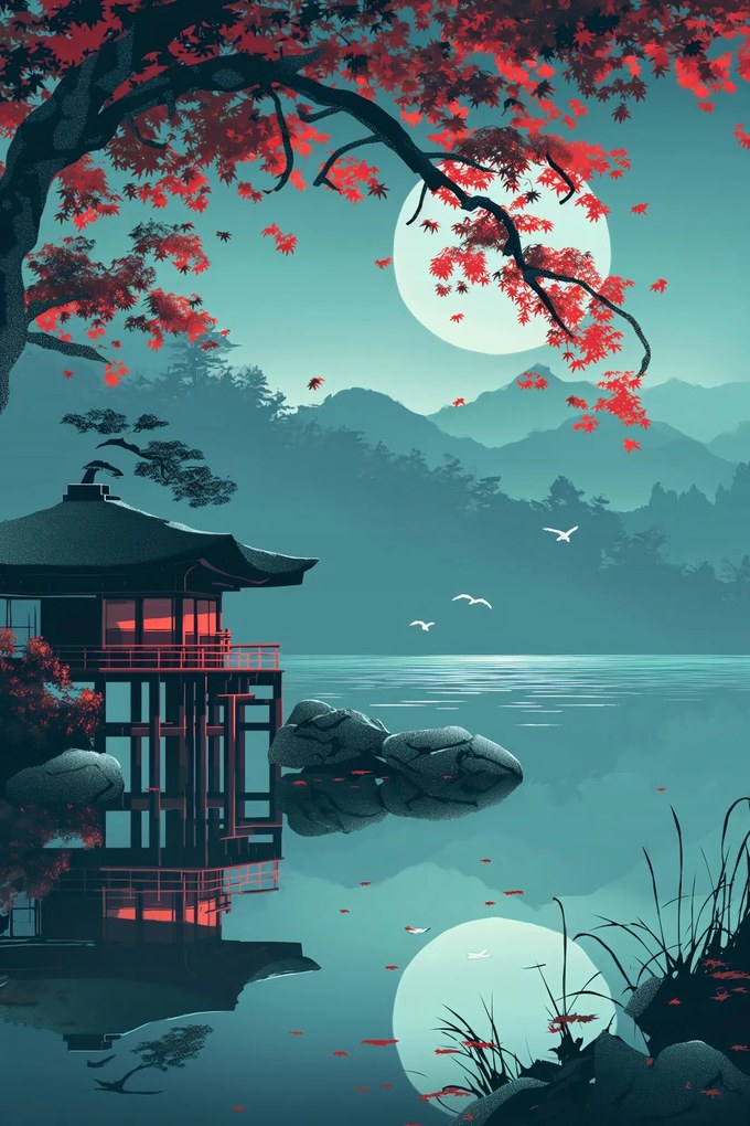 Poszter 40x60cm Japán pavilon