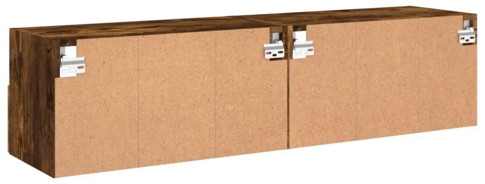 2 db füstös tölgy színű szerelt fa TV-szekrény 60 x 30 x 30 cm