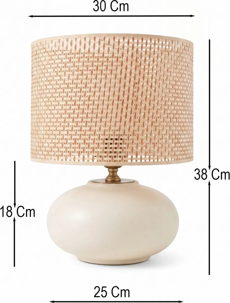 Loriena kerámia éjjeli lámpa, Ø30 cm