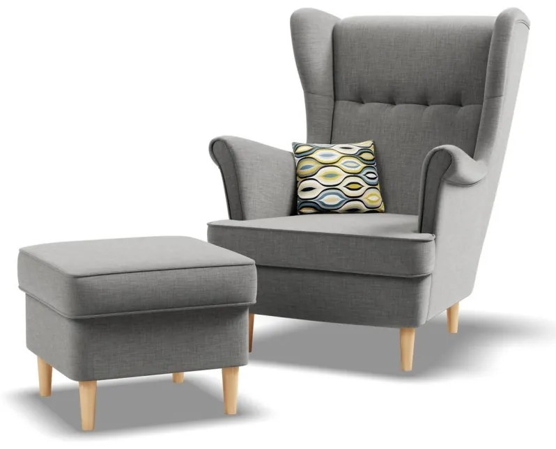 Uszak lábtartó, fonott, szürke