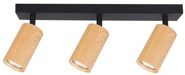 Brilagi - Spotlámpa SELE 3xGU10/30W/230V fekete/tölgy dekor