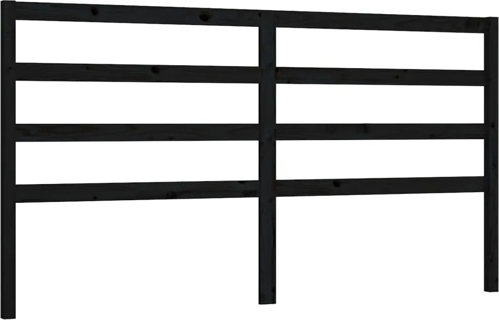 vidaXL fekete tömör fenyőfa ágyfejtámla 206 x 4 x 100 cm