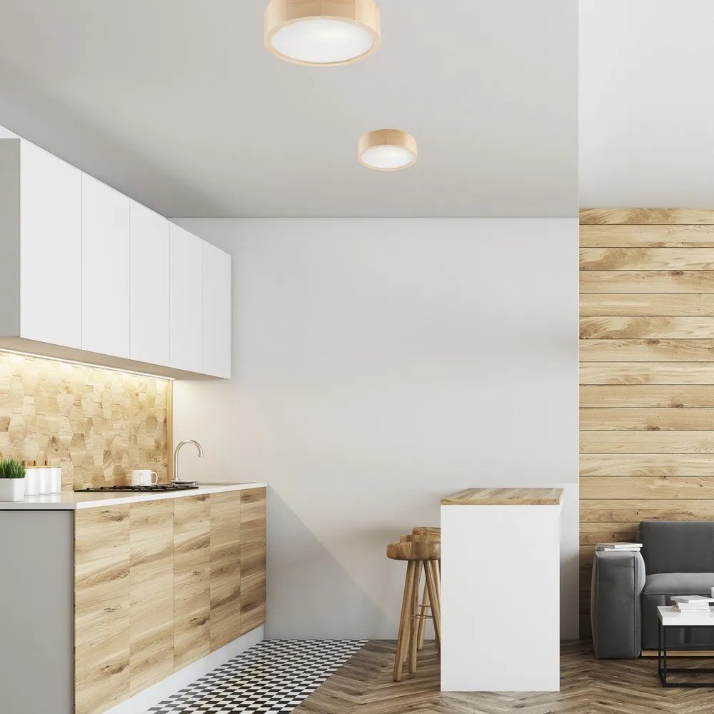 Világosbarna mennyezeti lámpa üveg búrával ø 27 cm Eveline – LAMKUR