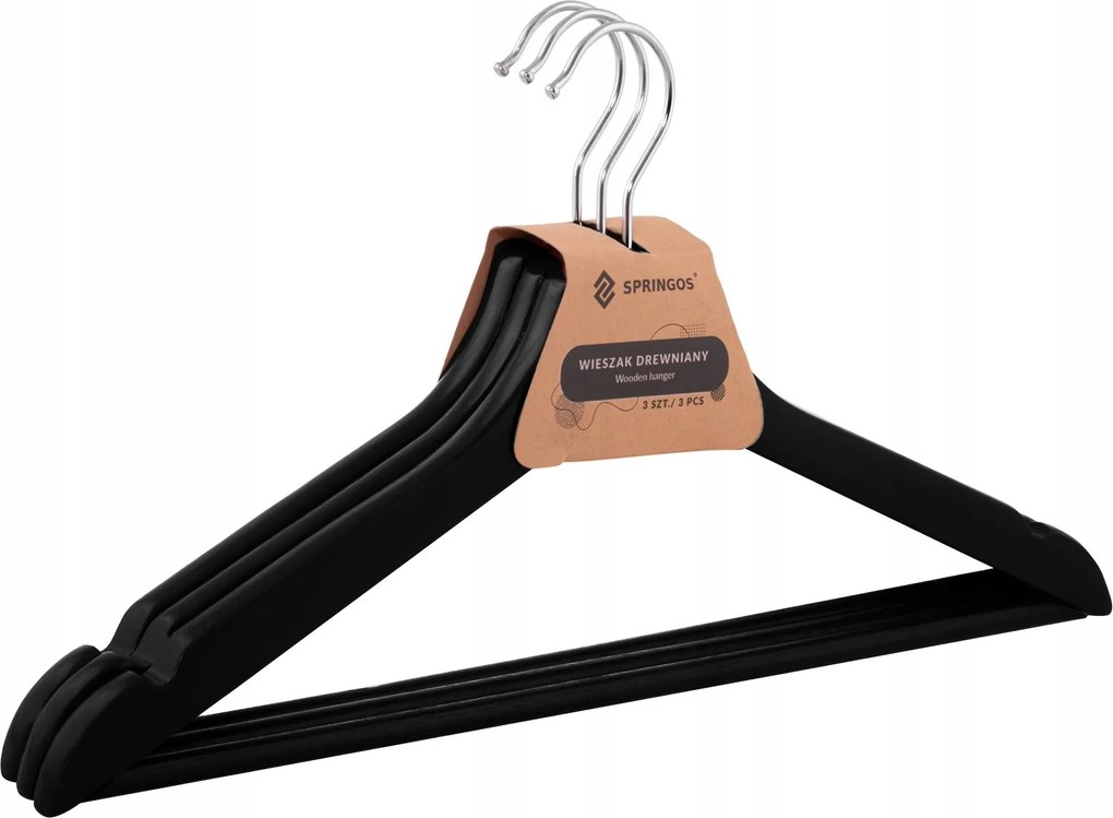 Ruhaakasztók Ruházat Fa Szett x3 Előszoba Szekrények