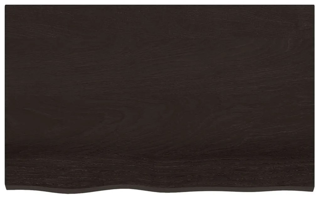 sötétbarna kezelt tömör tölgyfa fali polc 80x50x(2-4) cm