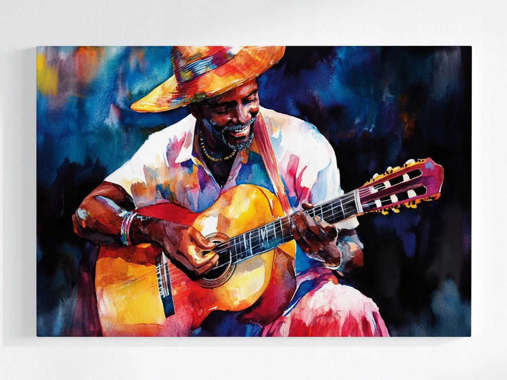 Vászonkép Canvas Férfi Zene Gitáros Gitár Figura 60x40