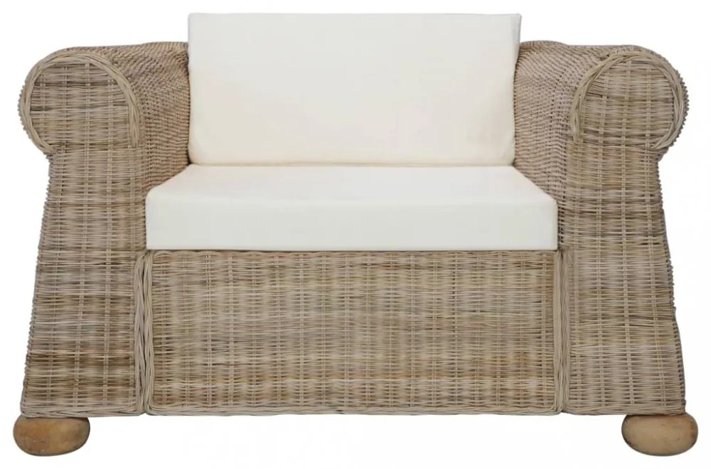természetes rattan fotel párnákkal