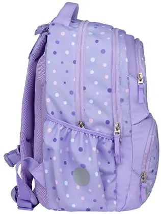 Iskolatáska, cipzáras, BELMIL Maxi Pack Purple Dots, lila pöttyös (BL338376L)