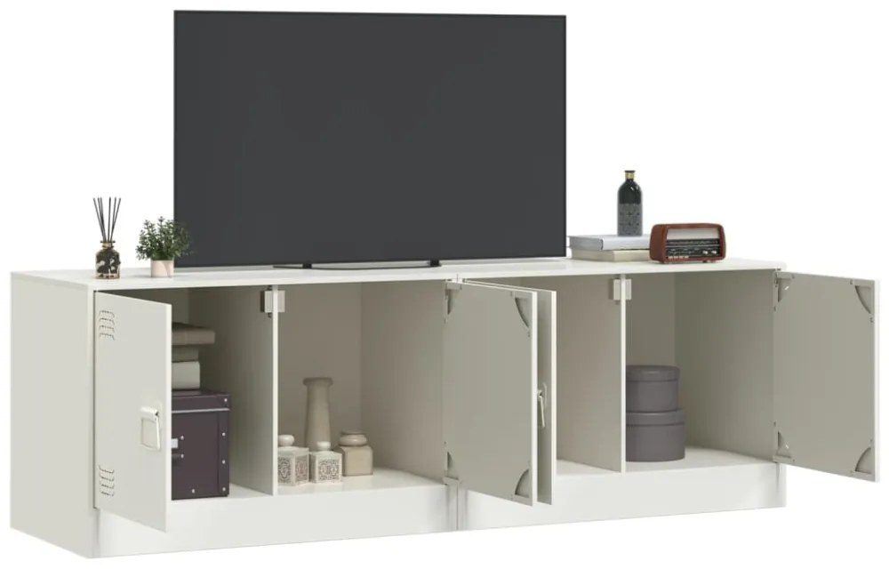 2 db fehér acél TV-szekrény 67 x 39 x 44 cm