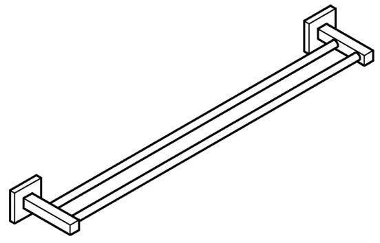 GROHE 41104000 - Kétkaros törölközőtartó START CUBE 654 mm fényes króm