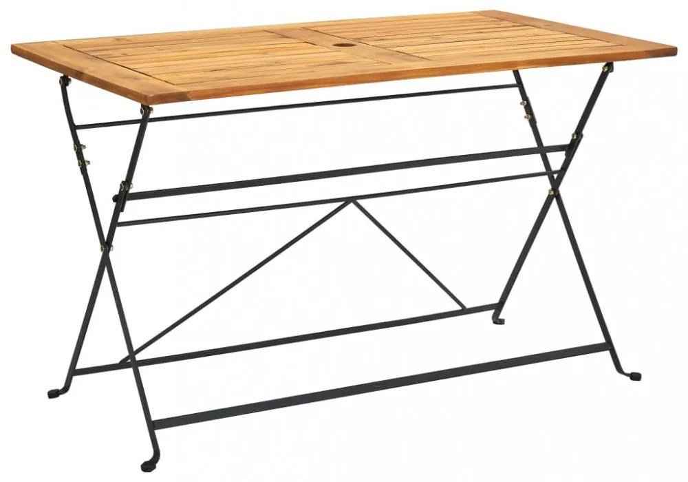 tömör akácfa összecsukható kerti asztal 120 x 70 x 74 cm