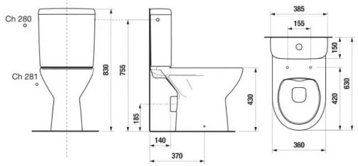 JIKA H8273860002801 - LYRA kombinált WC, kerámia/fehér