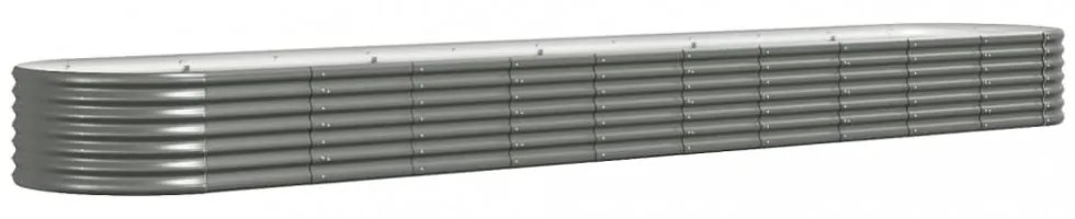 szürke horganyzott acél kerti magaságyás 440x80x36 cm