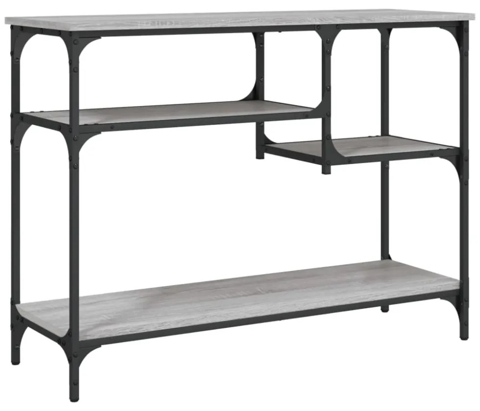 szürke sonoma színű tálalóasztal polcokkal 100 x 35 x 75 cm