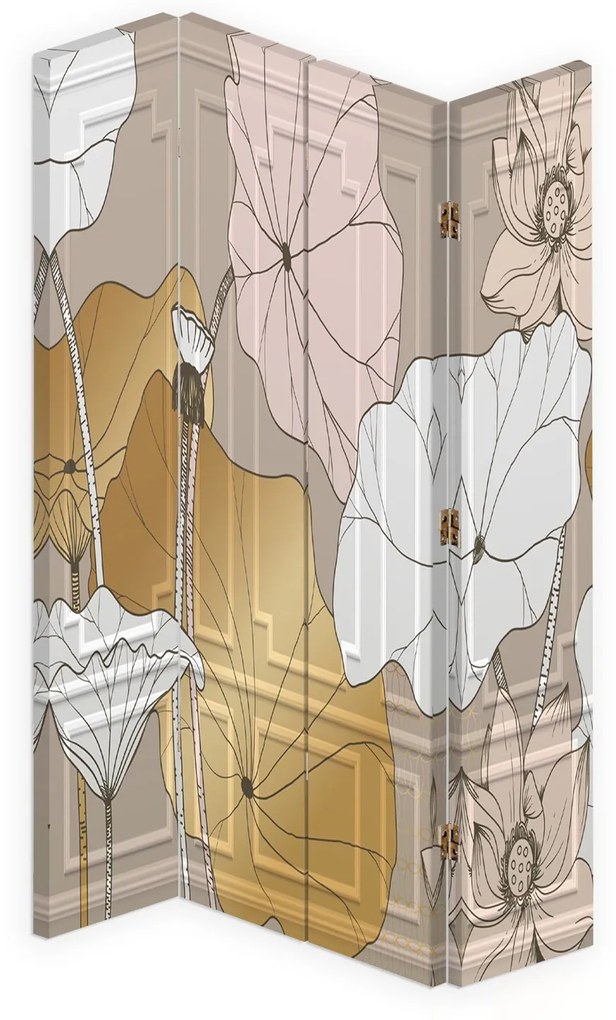Gario Paraván Vintage virágok Méret: 145 x 170 cm, Kivitelezés: Forgó paraván 360°