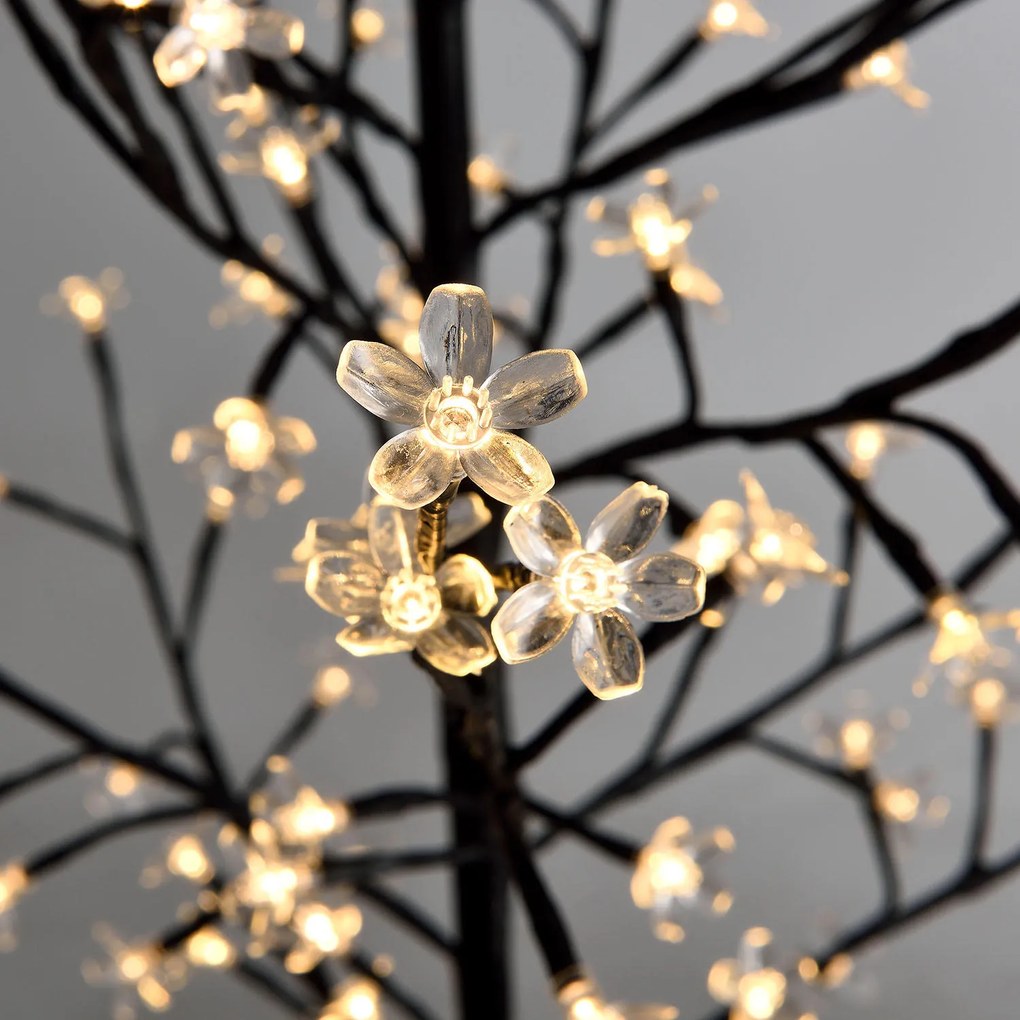 Világító fa – cseresznyevirág 180 cm, 200 fehér LED lámpával (meleg spektrum)
