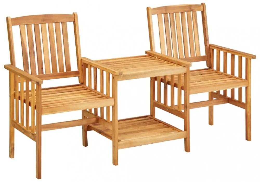 Tömör akácfa kerti székek asztalkával 159 x 61 x 92 cm